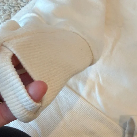 Athleta Off-White Faux Wrap V Neck Sweatshirt - Picture 3 of 6